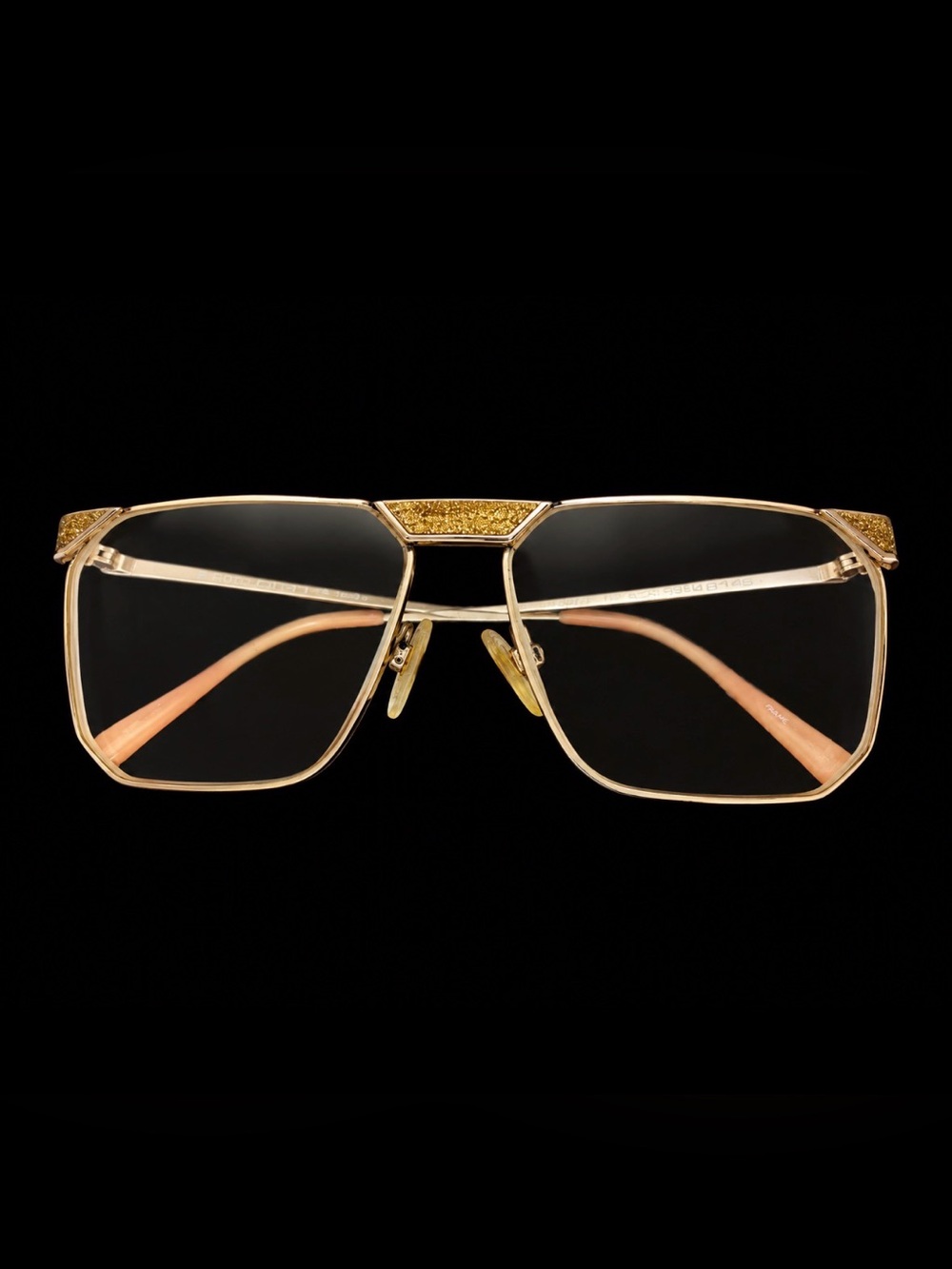NeoStyle Boutique 105/924 Gold Glitter Eyeglass Frames 58-16-145 Aviator Rx